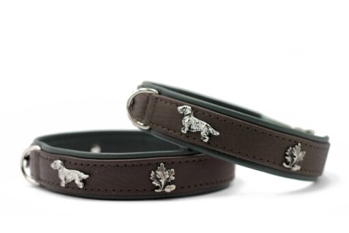 Maul Halsband "Dackel" dunkelbraun / grün