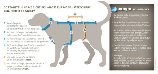 annyx Brustgeschirr Fun braun / petrol-7403