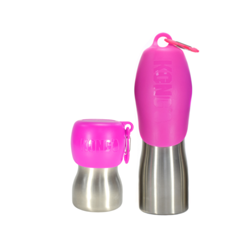 KONG H2O Edelstahl Trinkflasche mit Trinknapf pink