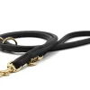 Maul Lederleine Rundgenäht 2m Schwarz / Gold