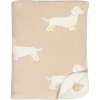 Cawö Wohndecke WE LOVE DOGS Dackel natur/beige
