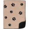 Cawö Wohndecke WE LOVE DOGS Pfoten schwarz/beige