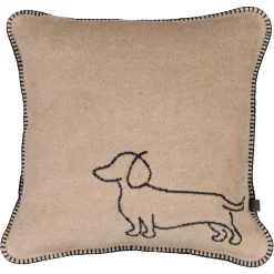 Cawö Kissenhülle WE LOVE DOGS Dackel schwarz/beige