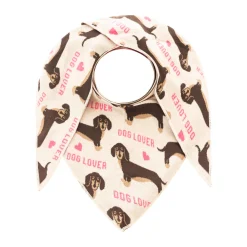 Zwillingsherz Dreieckstuch "Dog Lover II" Dackel pink