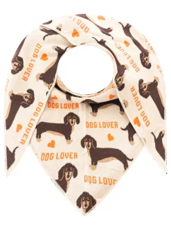 Zwillingsherz Dreieckstuch "Dog Lover II" Dackel orange