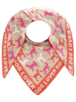 Zwillingsherz Dreieckstuch "Dog Lover" orange/pink