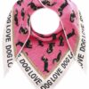 Zwillingsherz Dreieckstuch "Süßer Dackel" pink/weiß