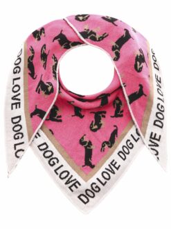 Zwillingsherz Dreieckstuch "Süßer Dackel" pink/weiß