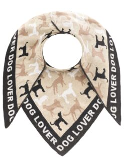 Zwillingsherz Dreieckstuch "Dog Lover" schwarz/beige