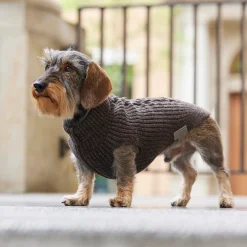 Leopold's Finest Hundepullover Merinowolle für Dackel / kleine schlanke Hunde - braun